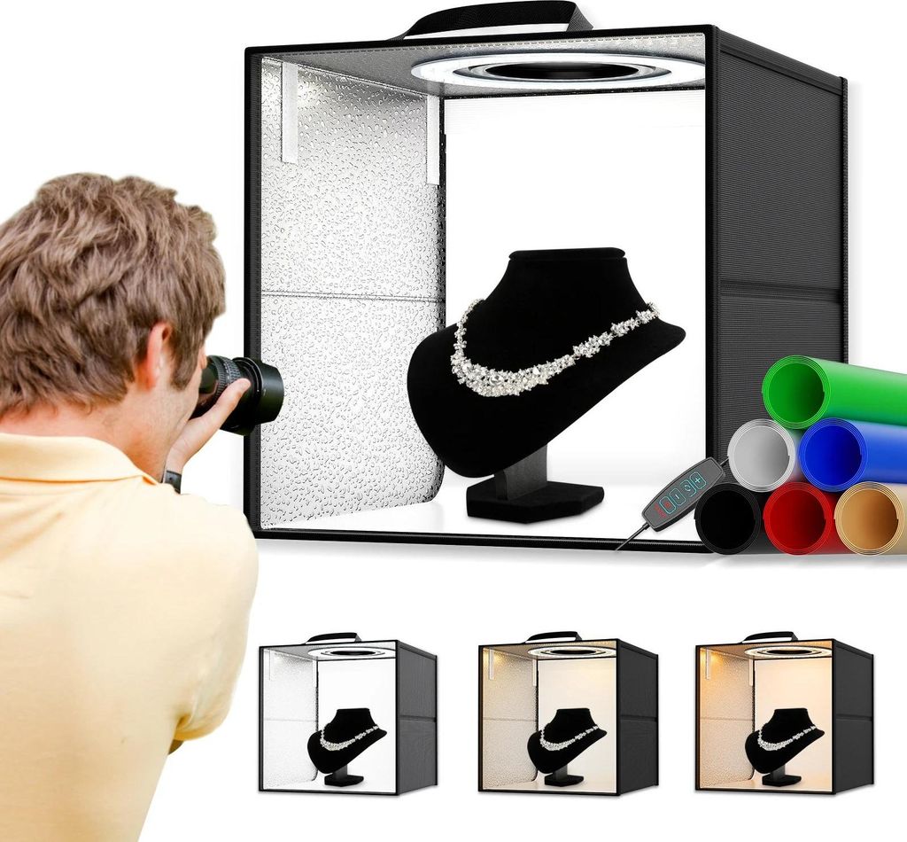 Lightbox Fotolichtzelt - Studio Fotobox - Bicolor Dimmbar - 126 LED - Professionell - Für Produktfotos - Farbe B