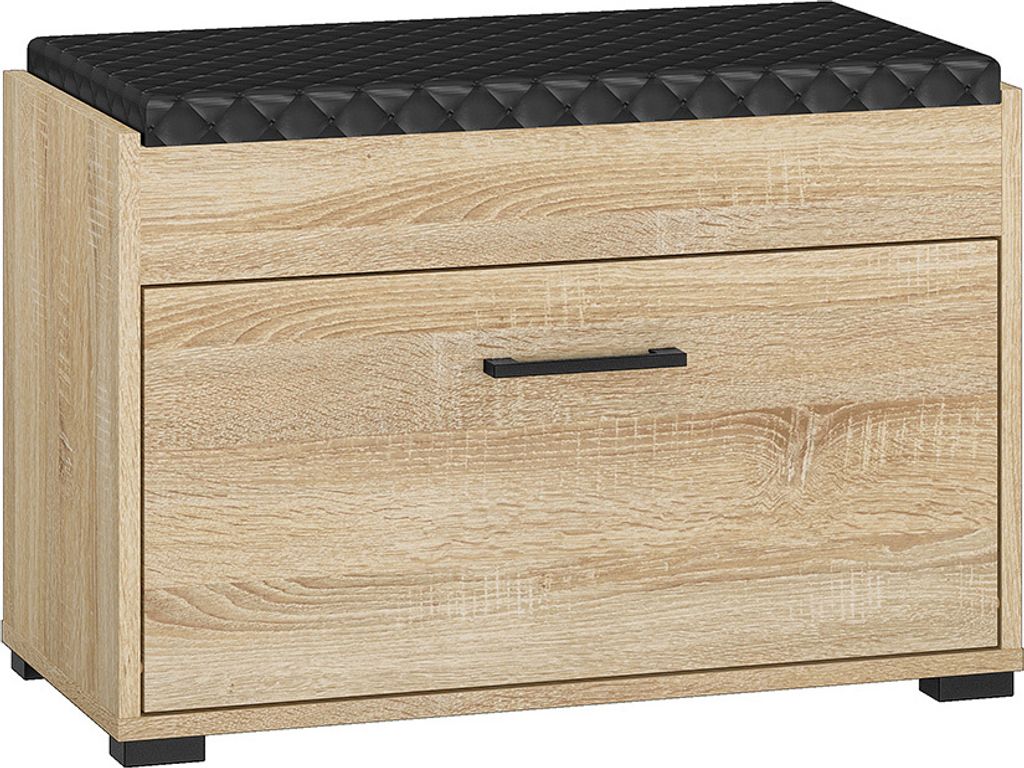 Schuhbank 70 cm mit Aufbewahrung Eiche hell CHEB-131