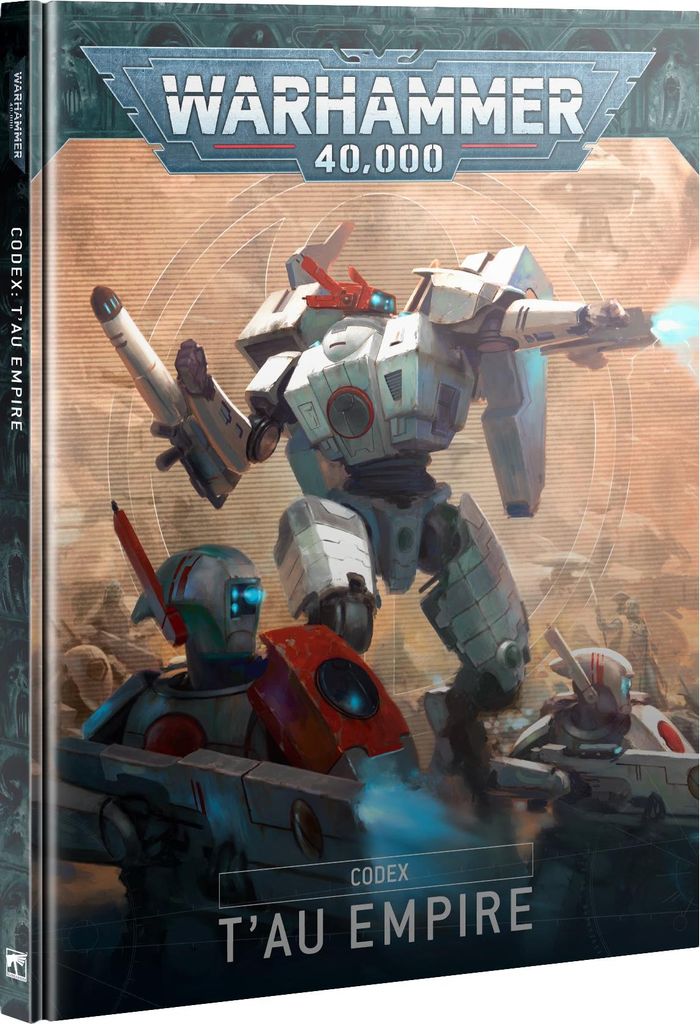 The cover of a Warhammer 40,000 Codex book for the T'au Empire.