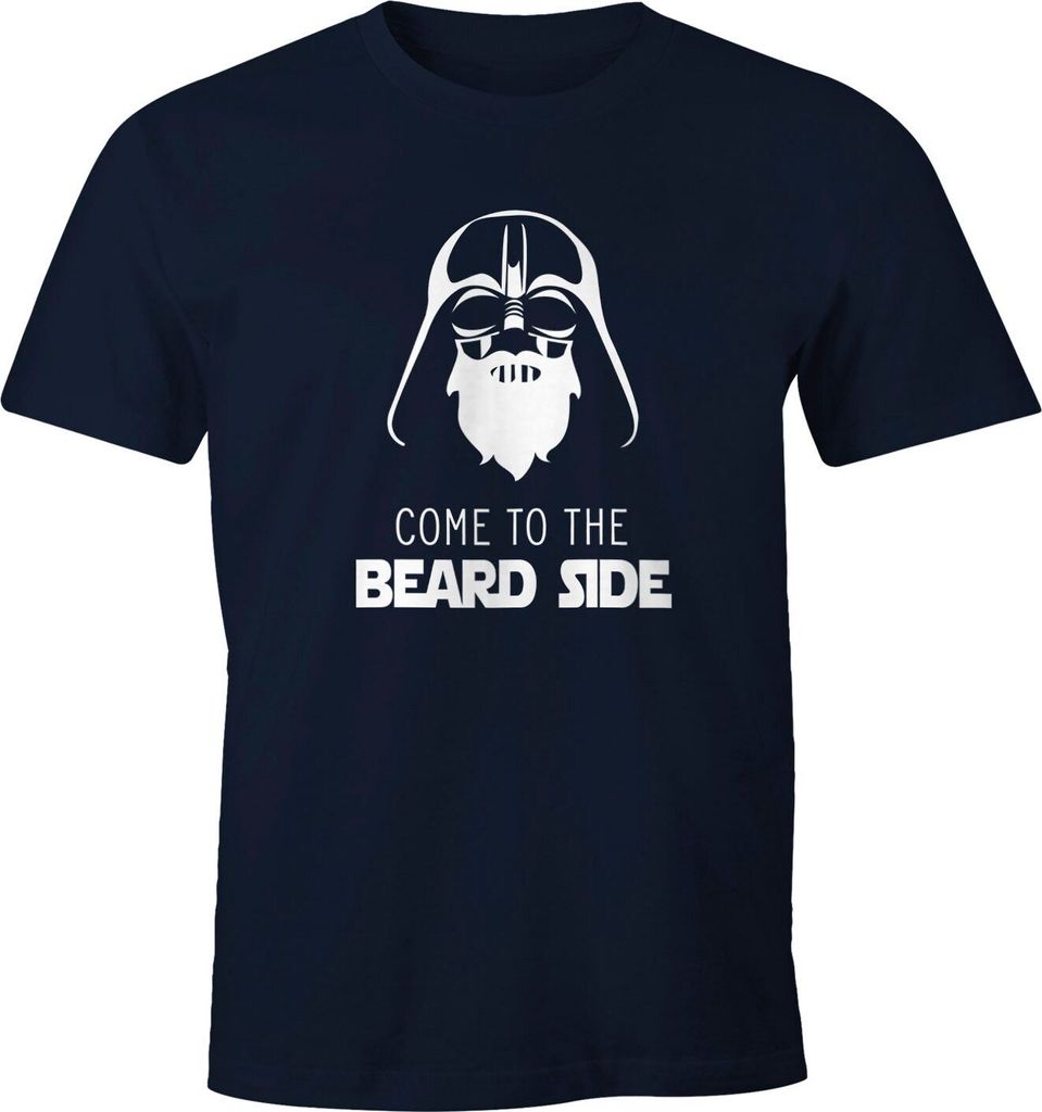 Herren T-Shirt Fun-Shirt Spruch lustig Come to the beard Side Parodie ironisch Moonworks navy XS