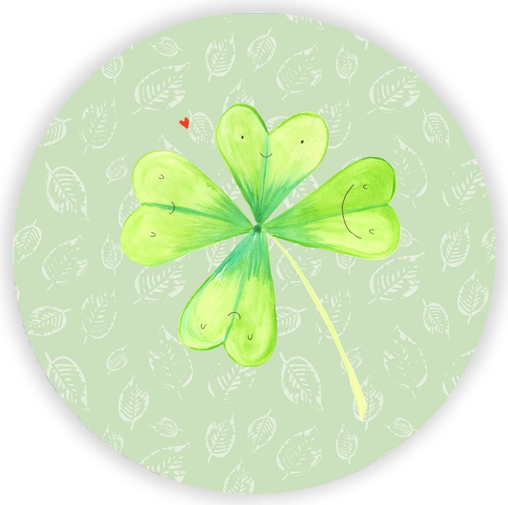 Mr. & Mrs. Panda magnet Blume Kleeblatt - Blattgrün - Geschenk, für kühlschrank, Kühlschrankmagnet, Magnetknopf, Umzug, Glück, Kleeblätter, N...