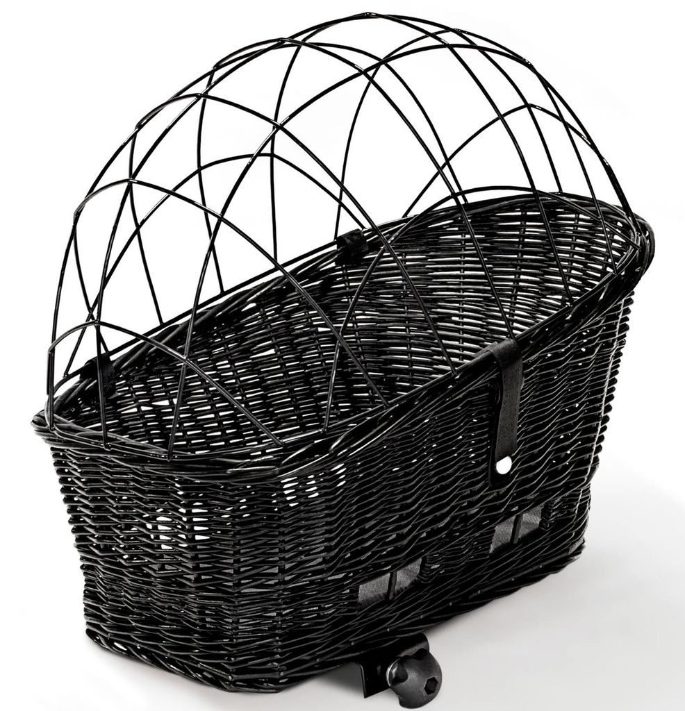 Hundefahrradkorb aus Weide mit Gitter für Gepäckträger XL Produktbild 