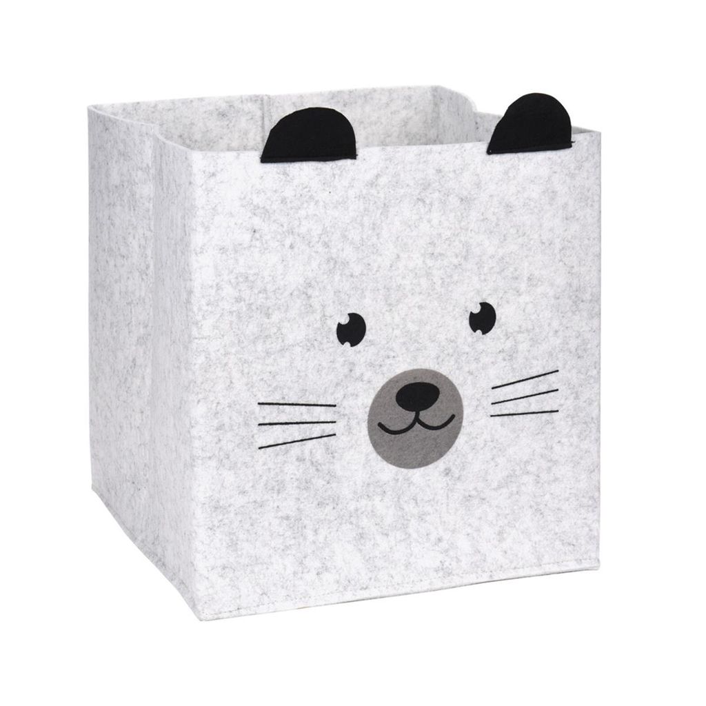 H&S Decoration | Aufbewahrungskorb - 32x32 cm - Hellgrau - Praktisch und dekorativ für das Kinderzimmer