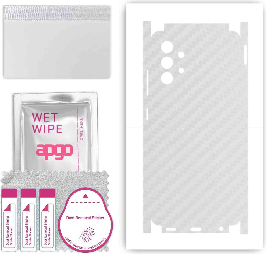 apgo Rückseite + Seiten Schutzfolie, Skin, kompatibel mit Samsung Galaxy A32 4G, Hinten Displayschutzfolie aus Vinylfolie, kratzfest, einfache Mon...
