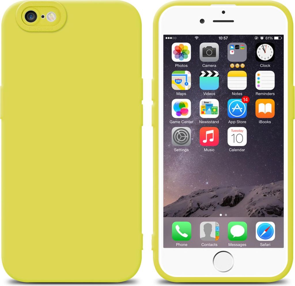 Cadorabo Hülle für Apple iPhone 6 / 6S Schutz Hülle in Gelb TPU Silikon Etui Case Handyhülle