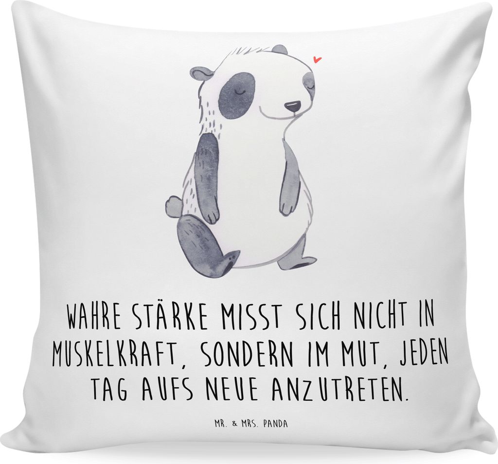 Mr. & Mrs. Panda kissen 40 x 40 Panda Muskelatrophie - Weiß - Geschenk, Kuschel, Dekokissen, SMA, Spinale Muskelatrohie, 40x40, Muskelschwund, Pol...