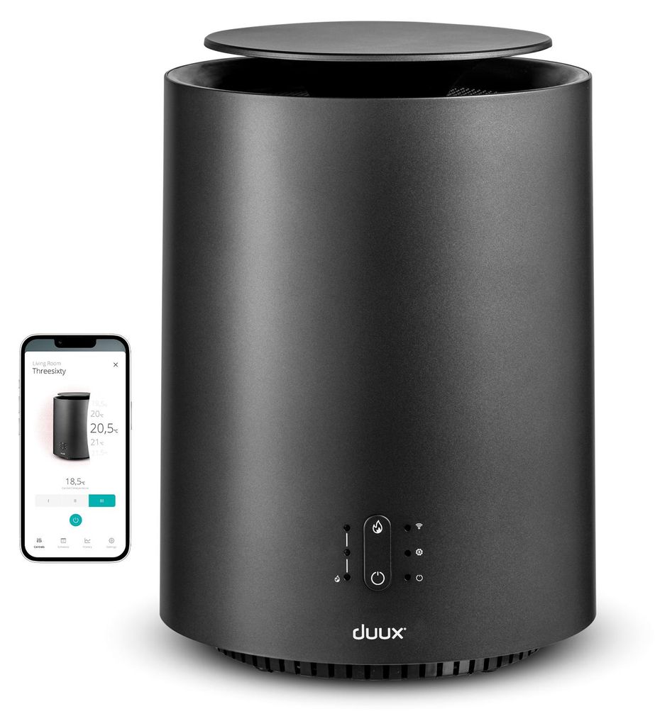 Duux Threesixty 2 - Smart Keramik Heizlüfter Zum Wohlfühlen - 360° Heizlüfter Mit 1800 Watt & 3 Leistungsstufen Für Schnelles Wärmen