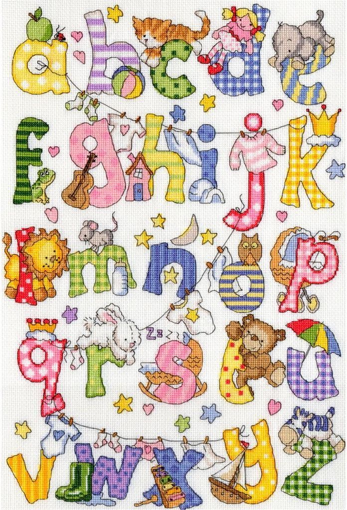 Bothy Threads Kreuzstich-Stickset 'Mein erstes Alphabet', 31x44cm, XKG1