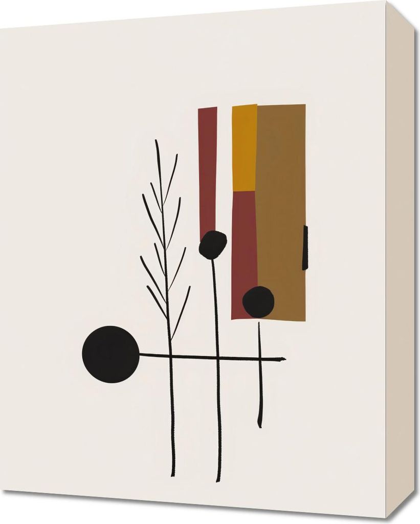 Bild 40x50cm Schwarze Linienzweige