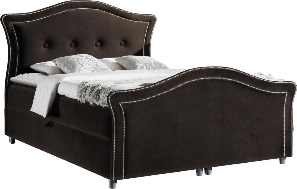 MIRJAN24 Boxspringbett Bedran Lux, Doppelbett mit zwei Bettkästen für die Bettwäsche, Stilvoll Ehebett (Farbe: Casablanca 2308, Größe: 180 x 2...
