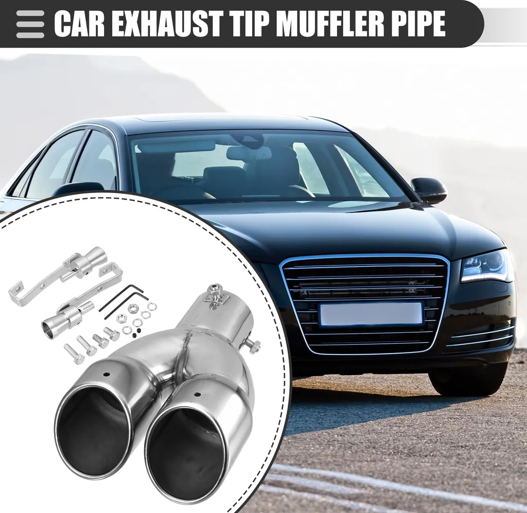 Embout d'échappement sport pour voiture - Kit inox universel argent