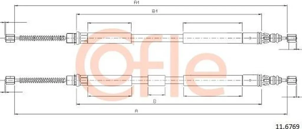 Câble de Frein à Main COFLE 11.6769 pour Espace III - Réf OE 6025370827