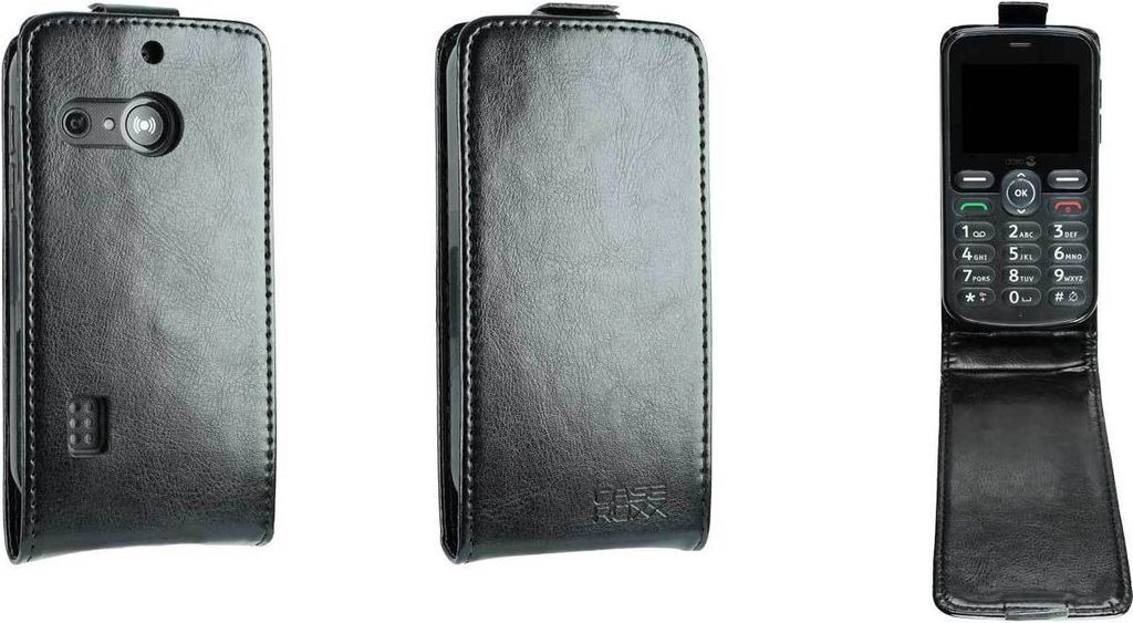 caseroxx Schutz Tasche Hülle Flip Cover kompatibel mit Doro 1880/1881 / 5860, Smartphone Tasche Flip Cover in schwarz