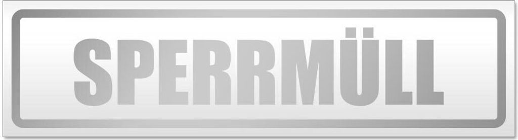 Kiwistar Sperrmüll Magnetschild Schild magnetisch - 20cm Silber - Magnetfolie für Auto PKW Kfz