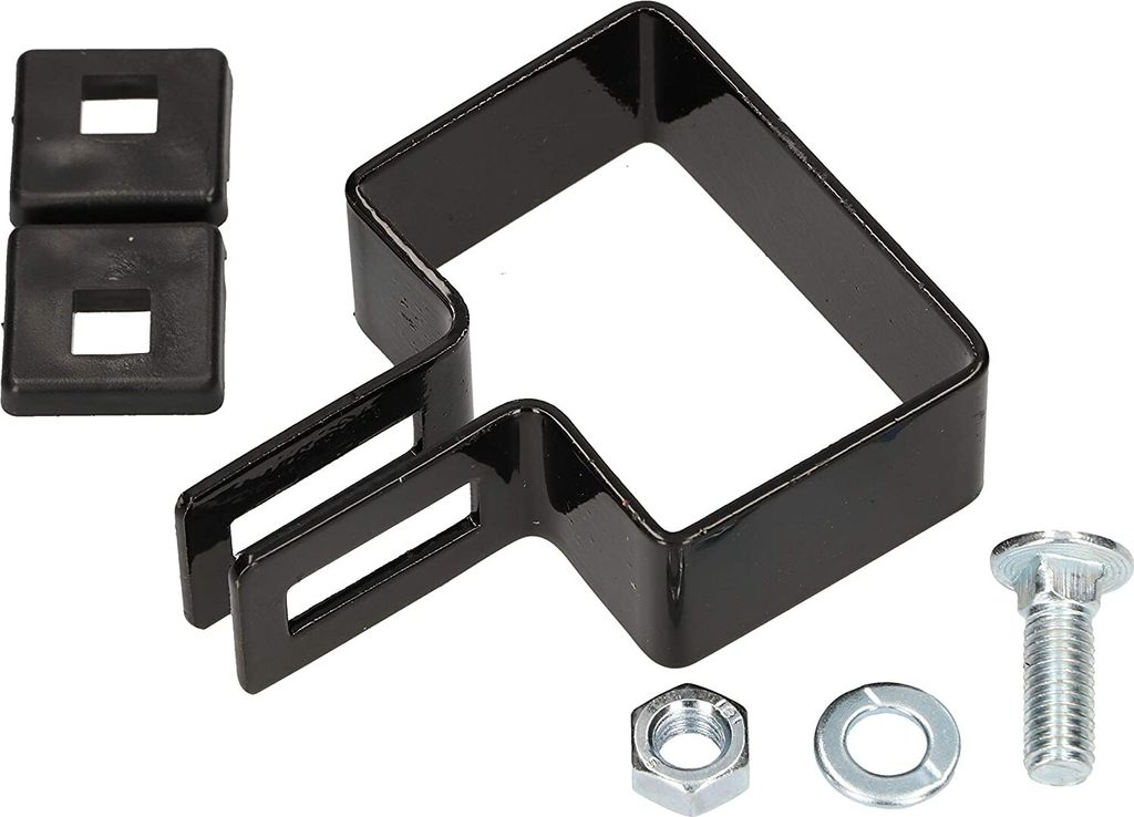 KOTARBAU Endschelle rechteckig 60x40mm Zaunschelle für Zaunpfosten Schwarz Befestigung von Gitterstabmatten