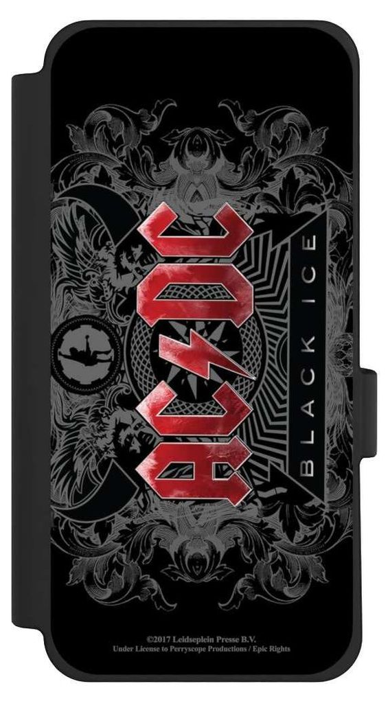 NIVOCASE Klapphülle für Google Pixel 10 Pro XL Handyhülle aus Kunst Leder NIVOflip schwarz ACDC Black Ice Fanartikel