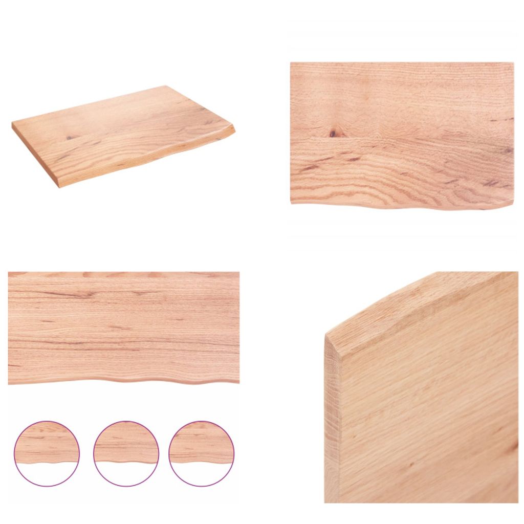 vidaXL Wandregal Hellbraun 60x40x2 cm Massivholz Eiche Behandelt - Wandregal - Wandregale - Lagerregal - Schwebendes Regal
