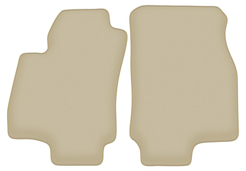 Velours-Fußmatten Vorne PREMIUM beige passend für Opel Astra G (1998-2009, Limousine, Kombi, Schrägheck) – mit Befestigungen – passgenau