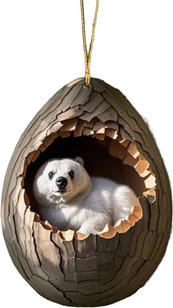 Tier-Weihnachtsornament, 2D-Acryl, Cartoon-Waldtier, Weihnachtsbaum-Hängedekoration für die Feiertage und Heimdekoration