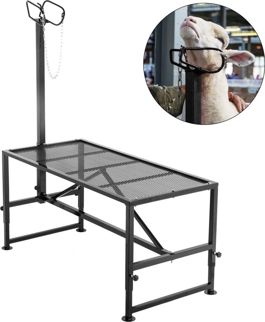 Livestock Stand 51x23 inches, Trimming Stand with Straight Head Piece, Goat Trimming Stand Metal Frame Sheep Shearing Stand Livestock Trimming Stands