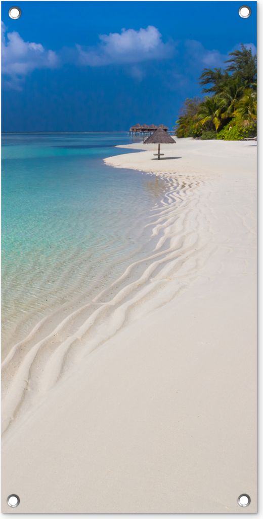MuchoWow 40x80 cm Outdoor-Poster Gartendeko Sichtschutz Garten Poster für den Garten Meer - Strand - Sommer