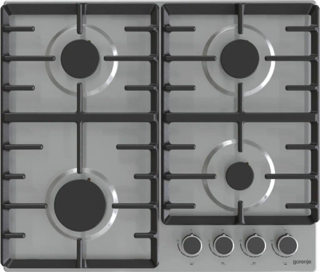 Gorenje G642ABX Table de cuisson gaz 60 cm en acier inox et fonte