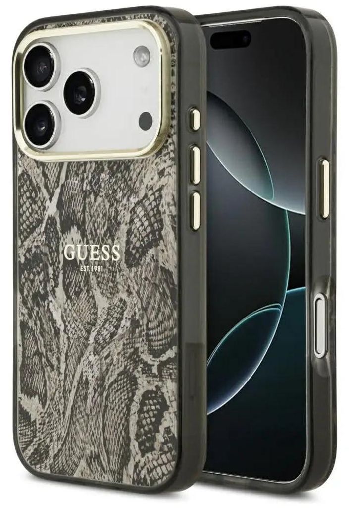 Guess iPhone 17 Pro Max Hülle Python Muster Braun Produktbild 