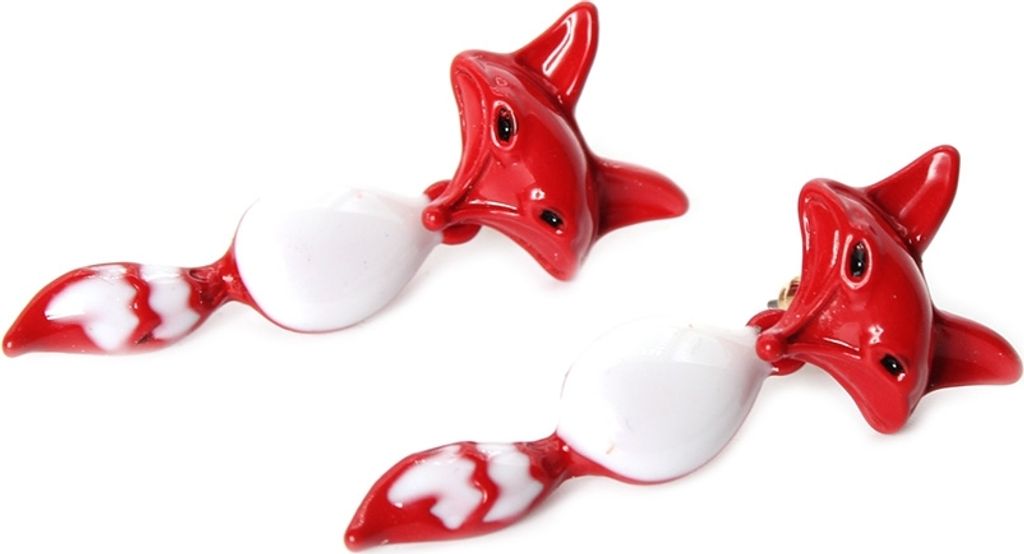 3D Fuchs Fox Ohrstecker Ohrringe Rot