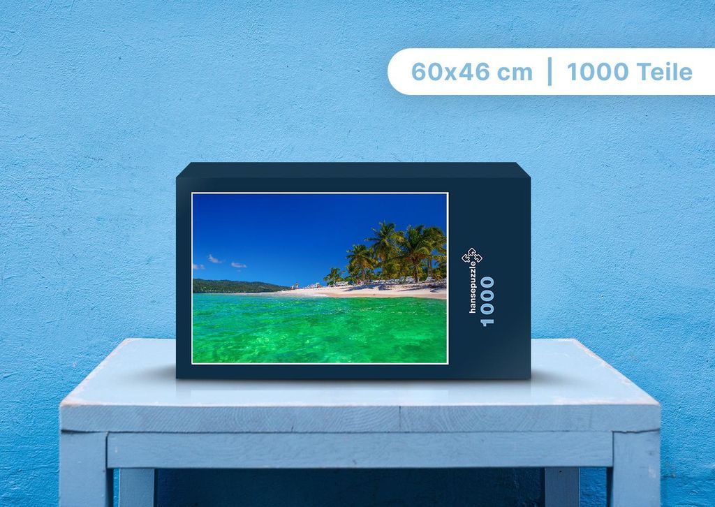 hansepuzzle 99947 - Cayo Levantado Puzzle, 1000 Teile, Reisen, 60,0 x 46,0cm mit hochwertiger Aufbewahrung, Kartonbox & Beutel