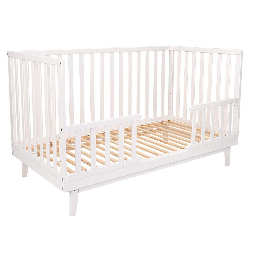 Novi Elise 70x140 cm mitwachsendes Babybett, Weiß, höhenverstellbar, umbaubar zum Juniorbett mit Rausfallschutz