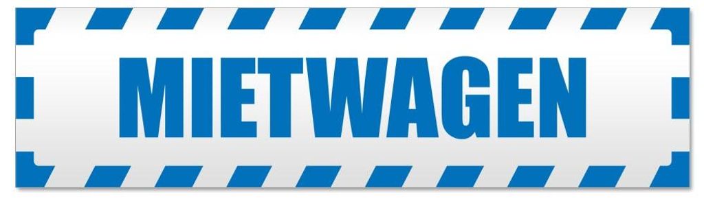 Kiwistar - Autoaufkleber - Blau - 60 x 16 cm - Mietwagen gestreift - Hinweis Aufkleber Sticker für Auto, Kfz, Fahrrad, PKW, LKW