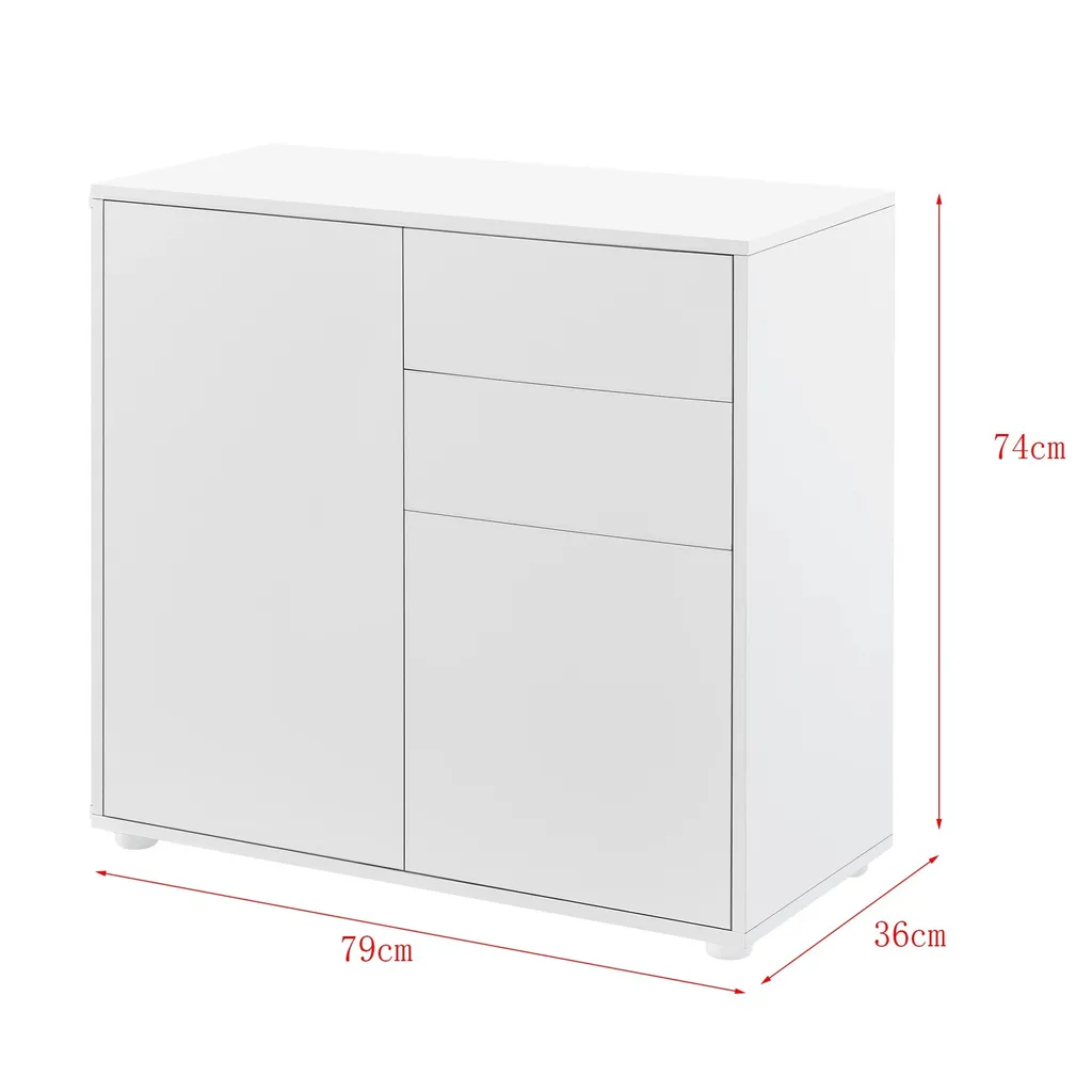 Commode Push and Open Wilford Blanc Mat - Petit Meuble de Chambre