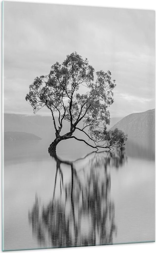 Bilder auf glas - Einteilig - Baum Symmetrie See - 70x100cm Produktbild 