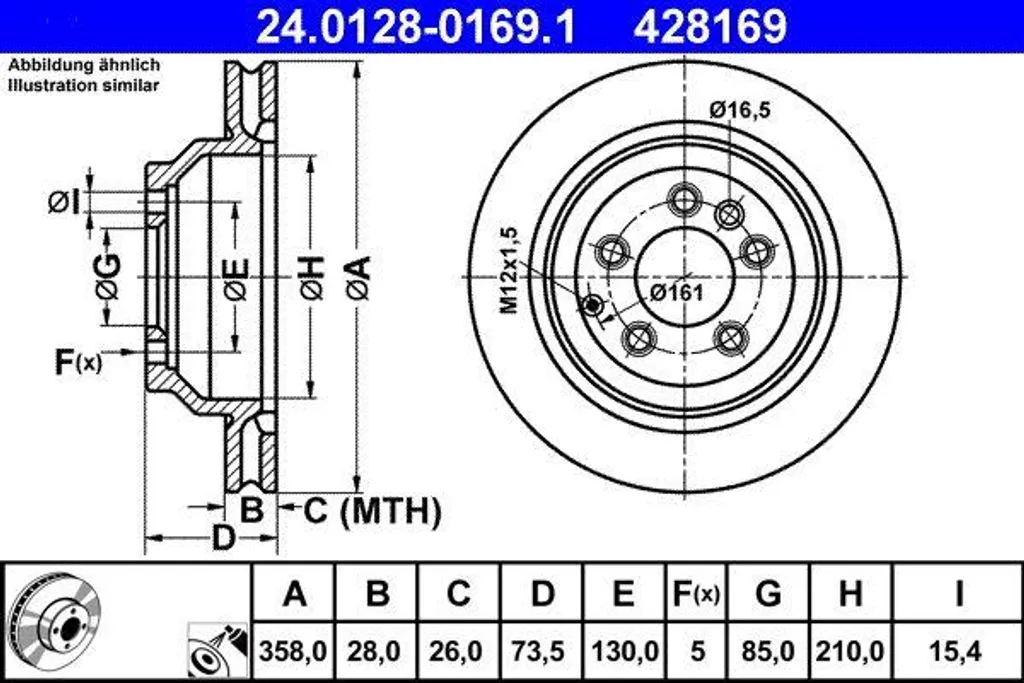 Disque de frein ventilé pour Audi Q7 et VW Touareg - Qualité OE ATE 330mm