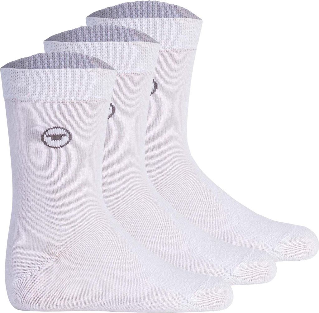 TOM TAILOR Uni Kinder Socken, 3er Pack - Strümpfe, Baumwolle, Logo, einfarbig Weiß 35-38