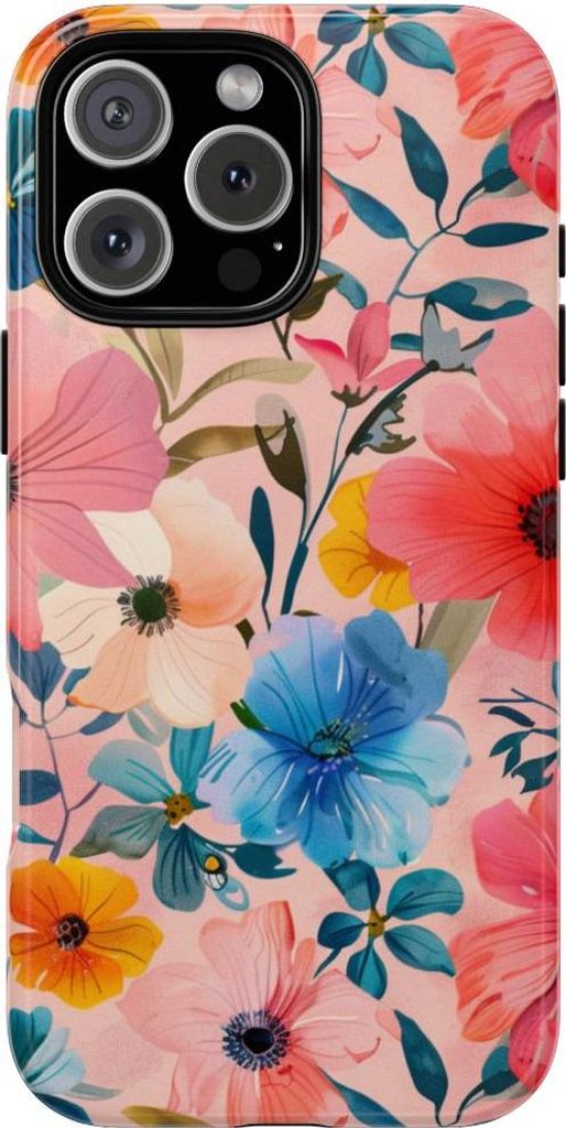 Buntes Frühlingsblumenmuster – Hülle Kompatibel mit iPhone 16 Pro Max