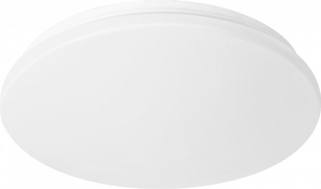 A white, round LED ceiling light is shown from a slightly angled top-down view against a white background.
