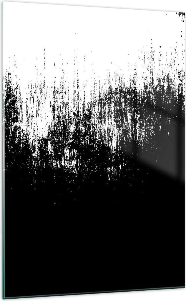 Bilder auf glas - Einteilig - Abstraktion dunkel schwarz und weiß - 70x100cm - Glasbilder - Wandbilder - Bilder - Wanddekoration aus Glas - Glas B...