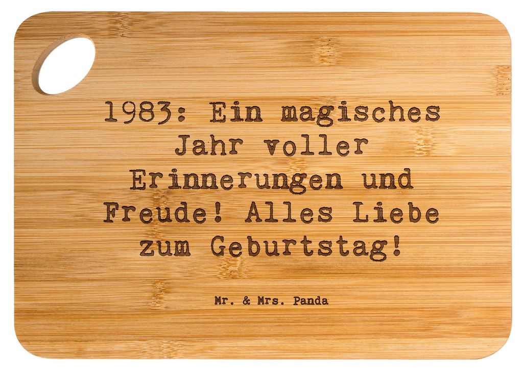 Mr. & Mrs. Panda Schneidebrett Spruch 1983 Geburtstagserinnerungen - Transparent - Geschenk, Geburtstagsjahr, Hackbrett, Geburtstagsgeschenk, Brett...