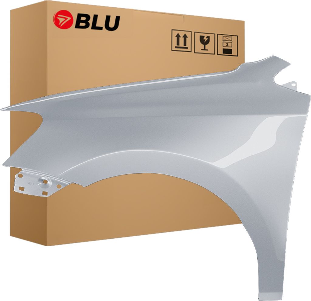 BLU Kotflügel Passend für VW Volkswagen Polo 6R1 LA7W Links Silber ReflexSilber | 2009-2017 | Vorderseite Vorne | Lackiert | Einbaufertig