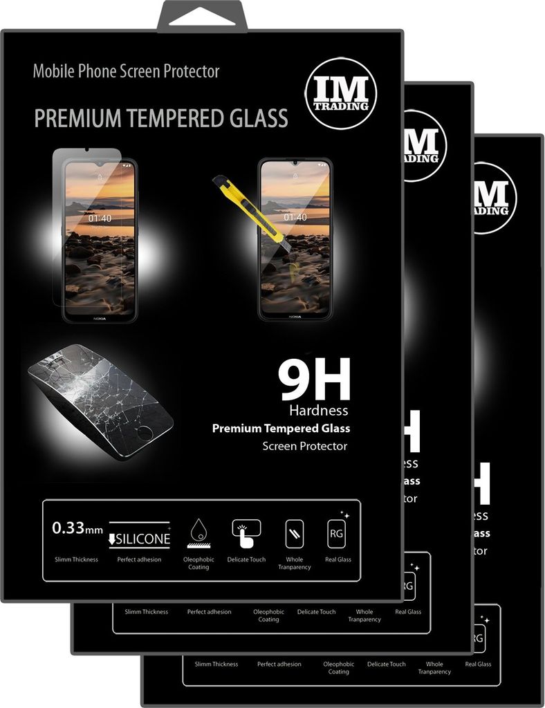 cofi1453 3X Panzer Schutz Glas 9H Tempered Glass Display Schutz Folie Display Glas Screen Protector kompatibel mit Nokia 1.4