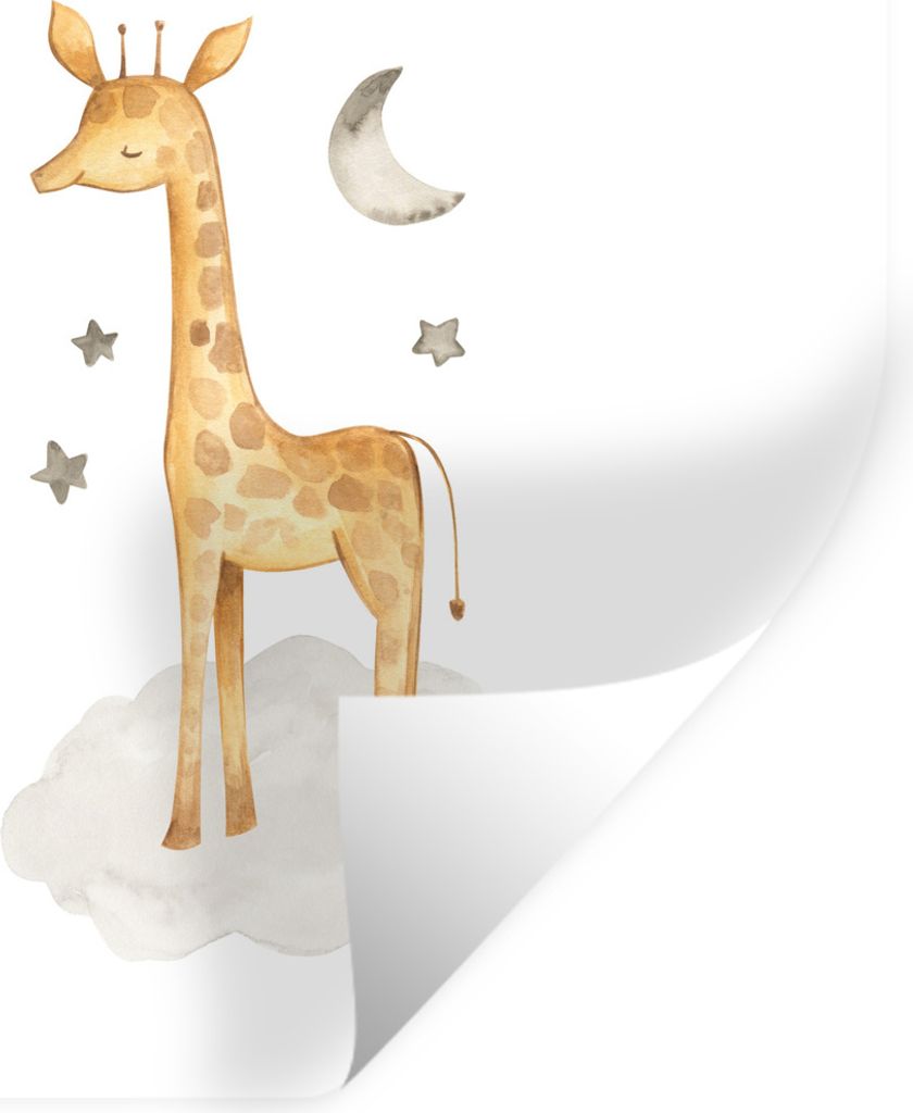 MuchoWow Wandtattoo Wandsticker Wandaufkleber Giraffe - Dschungel - Wolke 50x50 cm Selbstklebend und Repositionierbar - Selbstklebend - Fototapeten