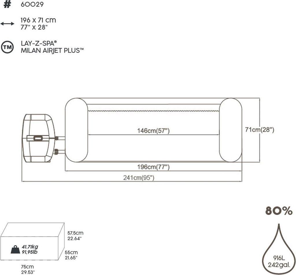 Bestway®  LAY-Z-SPA® WLAN-Whirlpool Milan AirJet Plus™ 196 Produktbild 28