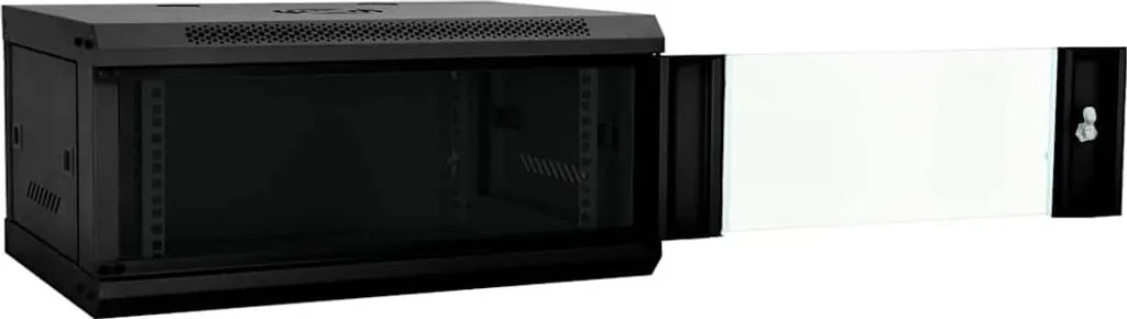Armoire de Rangement Réseau pour Télétravail et Bureau - Acier Noir