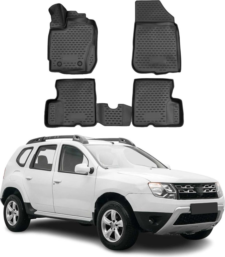 2014-2018 Dacia Duster Fußmatten TPE Schwarz 4 tlg