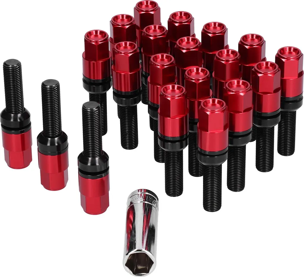 Sécurisez vos Jantes avec ces Vis à Oreilles M14x1.5 42mm Rouges et Douille