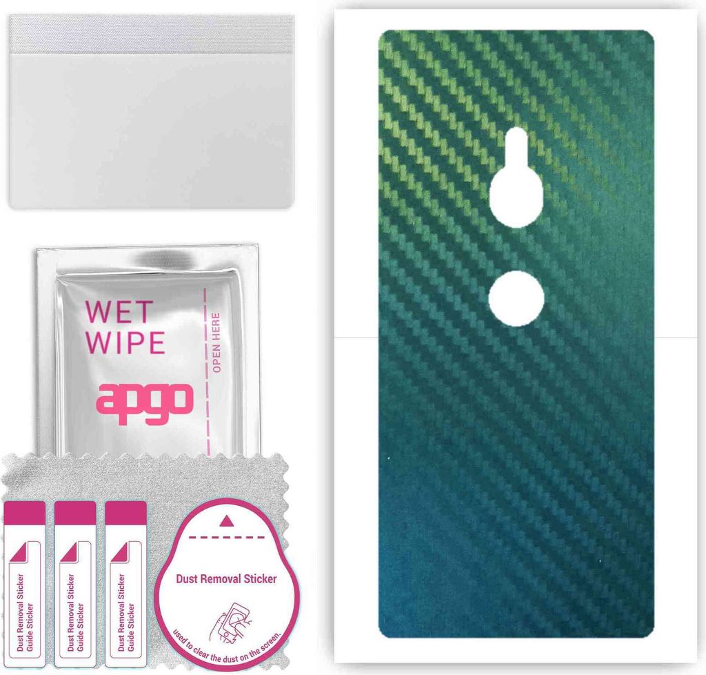 apgo Rückseite Schutzfolie, Skin, kompatibel mit Sony Xperia XZ2, Hinten Displayschutzfolie aus Vinylfolie, kratzfest, einfache Montage - Kohlenst...