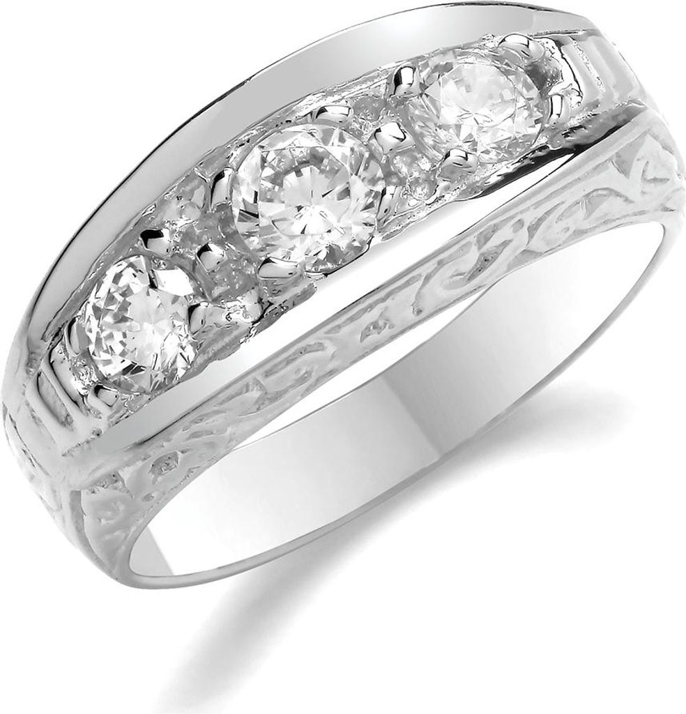 Stylischer 925 Sterling Silber Herren - Ring mit Zirkonia, 59 (18.8); TRS36419RSR