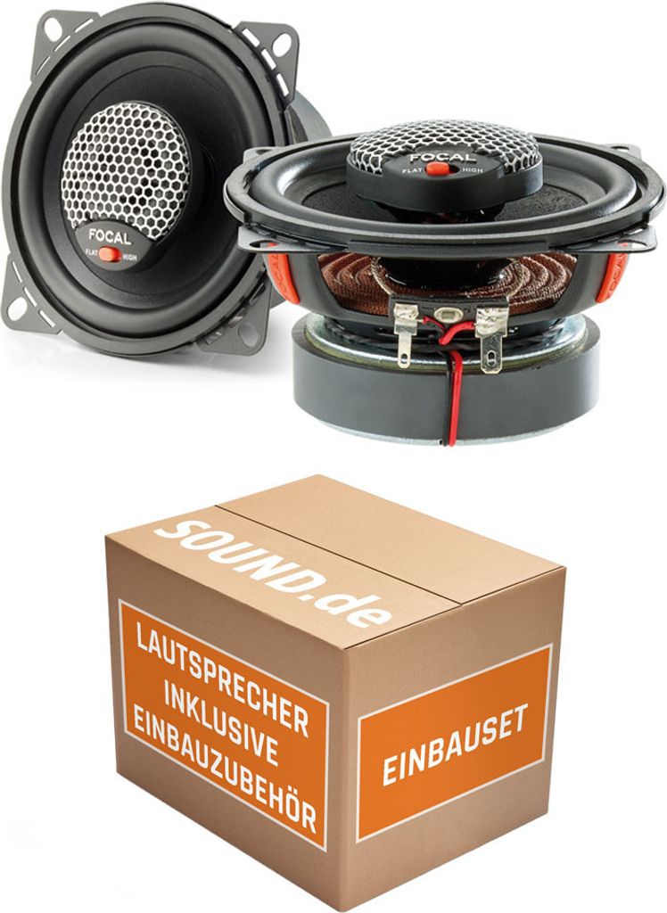 Lautsprecher Boxen Focal ICU100 | 10cm 2-Wege Koax Auto Einbauzubehör - Einbauset passend für Opel Astra H Heck - justSOUND