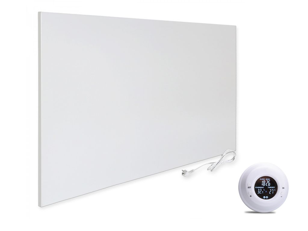 VIESTA Infrarot Wandheizung mit Thermostat [FERNBEDIENUNG + WIFI STEUERUNG] – Infrarotheizung Wandmontage Heizkörper – Carbon Crystal Infrar...